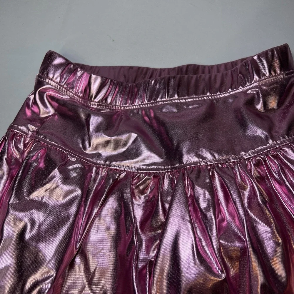 Azarhia Pink Metallic Skirt Skort‎ Little Girl 8/9 Shimmery Reflective Cute